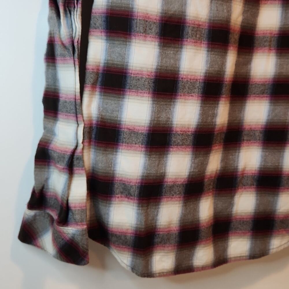 Pendleton Flannel Shirt Women's Size Medium Gray/Black/White EUC VERY NICE!! - Picture 10 of 11